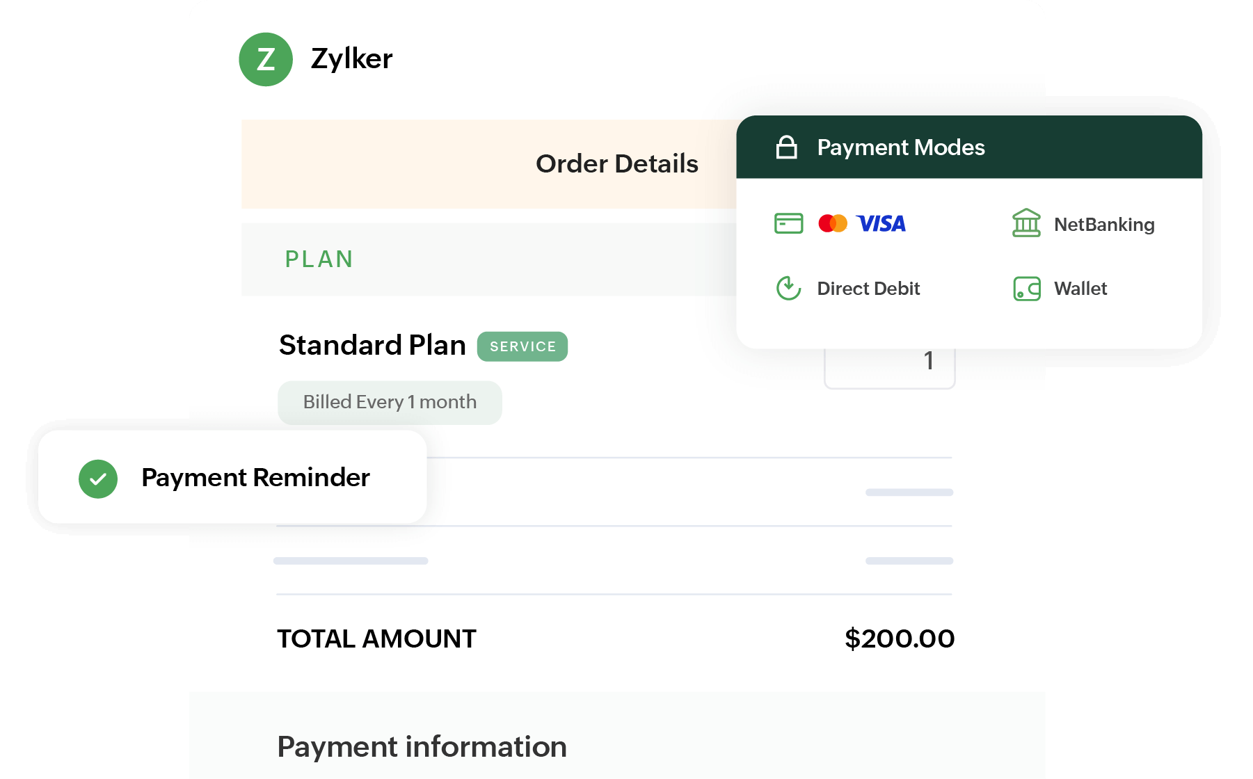 Payment collections through convenient and secure payment modes| Zoho Billing